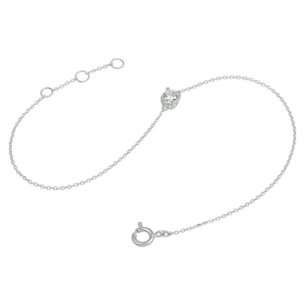 armband zirkonia 16,5 - 17,5 - 18,5 cm 14K witgoud - Afbeelding 3