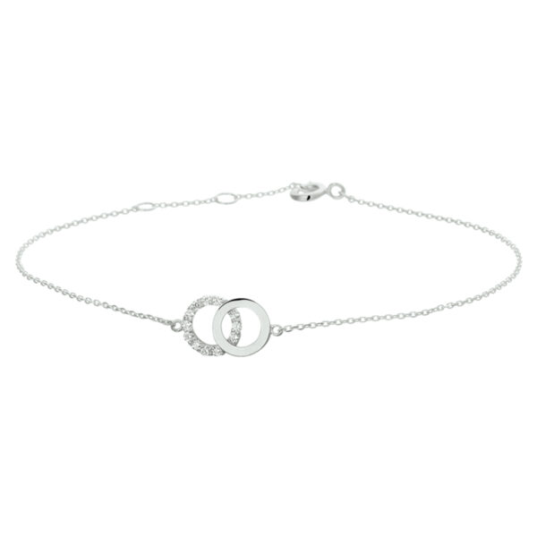 armband zirkonia 16,5 - 17,5 - 18,5 cm 14K witgoud