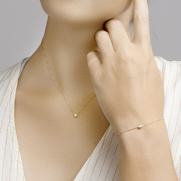 armband zirkonia 16,5 + 2 cm 14K geelgoud - Afbeelding 3