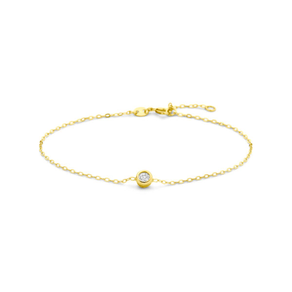 armband zirkonia 16,5 + 2 cm 14K geelgoud
