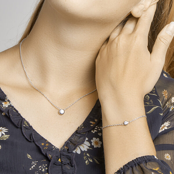 armband zirkonia 16,5 + 2,5 cm zilver gerhodineerd - Afbeelding 3
