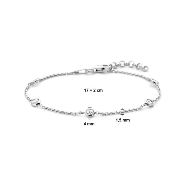 armband zirkonia 17 + 2 cm zilver gerhodineerd - Afbeelding 5