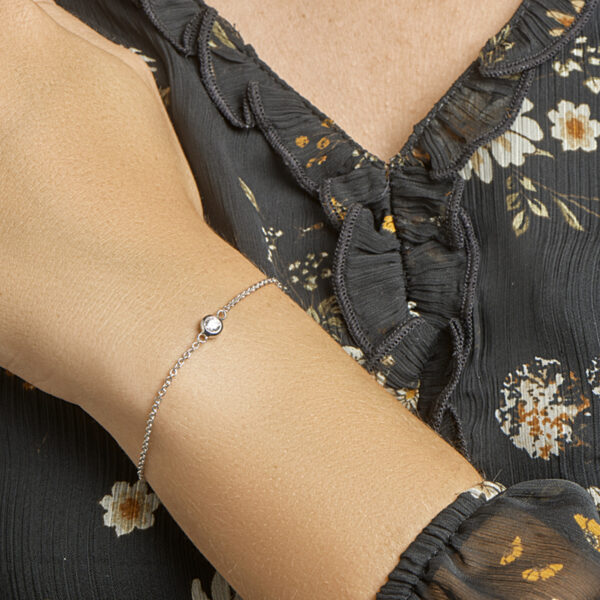 armband zirkonia 1,7 mm 16,5 + 2,5 cm zilver gerhodineerd - Afbeelding 2