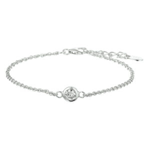 armband zirkonia 1,7 mm 16,5 + 2,5 cm zilver gerhodineerd