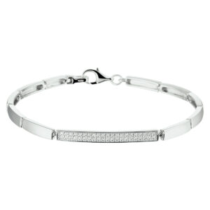 armband zirkonia 18,5 cm zilver gerhodineerd