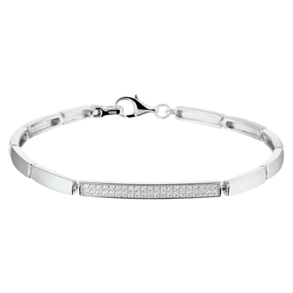 armband zirkonia 18,5 cm zilver gerhodineerd