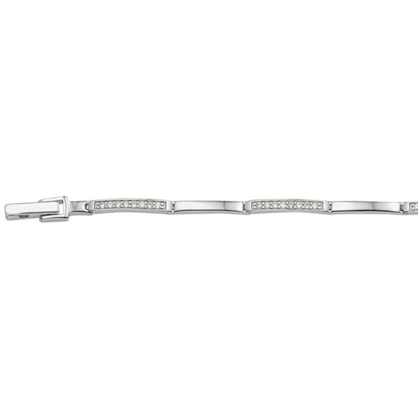armband zirkonia 2,5 mm 18 cm zilver gerhodineerd - Afbeelding 2