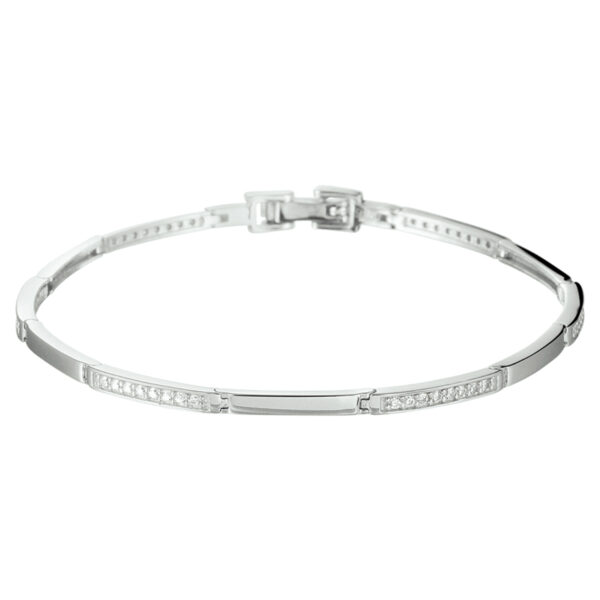 armband zirkonia 2,5 mm 18 cm zilver gerhodineerd