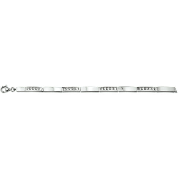 armband zirkonia 4,6 mm 18 + 3 cm zilver gerhodineerd - Afbeelding 2
