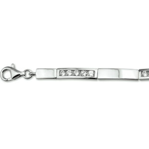 armband zirkonia 4,6 mm 18 + 3 cm zilver gerhodineerd