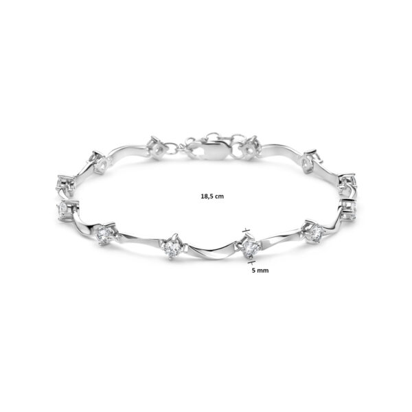 armband zirkonia 5,0 mm 18,5 cm zilver gerhodineerd - Afbeelding 3