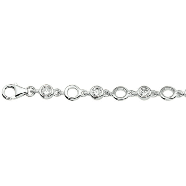 armband zirkonia 6,2 mm 18 + 2 cm zilver gerhodineerd - Afbeelding 2