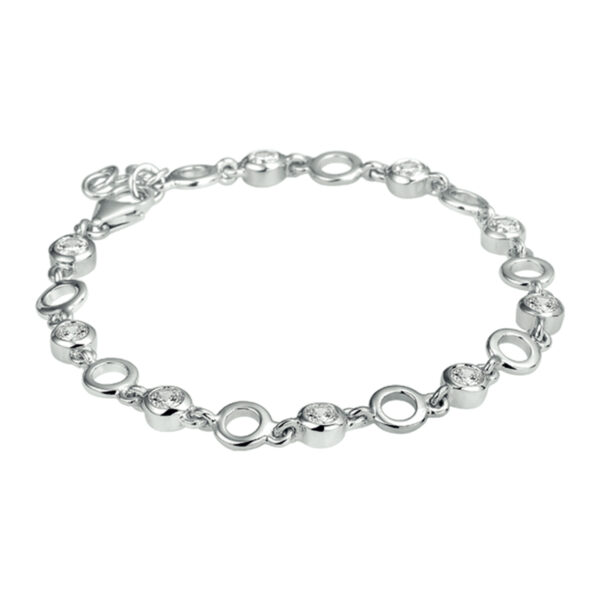 armband zirkonia 6,2 mm 18 + 2 cm zilver gerhodineerd