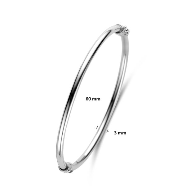 bangle 3 mm 60 mm zilver gerhodineerd - Afbeelding 4