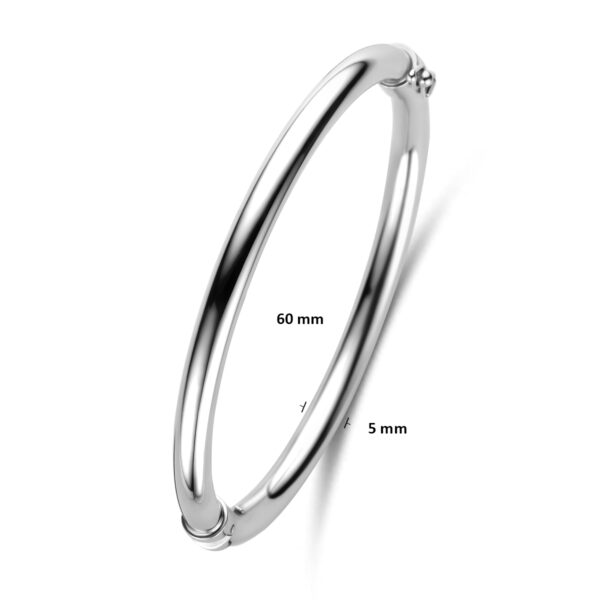 bangle 5 mm 60 mm zilver gerhodineerd - Afbeelding 4