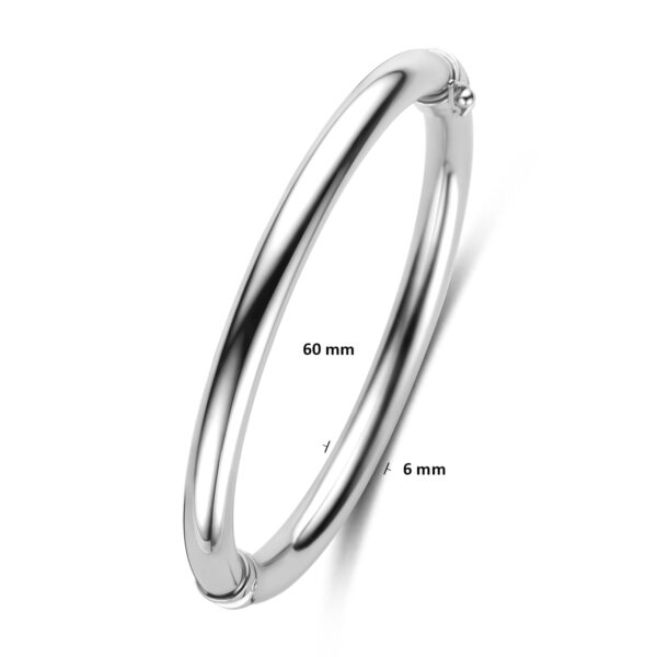 bangle 6 mm 60 mm zilver gerhodineerd - Afbeelding 3