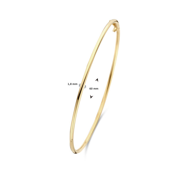 bangle dop ronde buis 1,8 mm 60 x 52 mm 14K geelgoud - Afbeelding 4