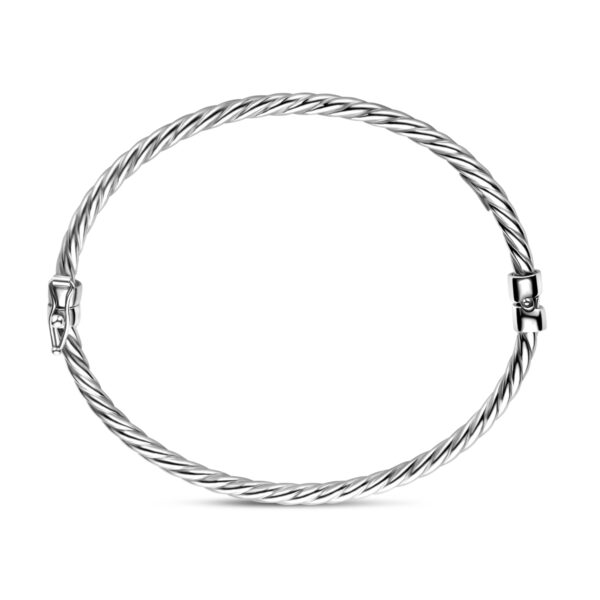 bangle gedraaid 3 mm 60 mm zilver gerhodineerd - Afbeelding 3