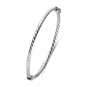bangle gedraaid 3 mm 60 mm zilver gerhodineerd