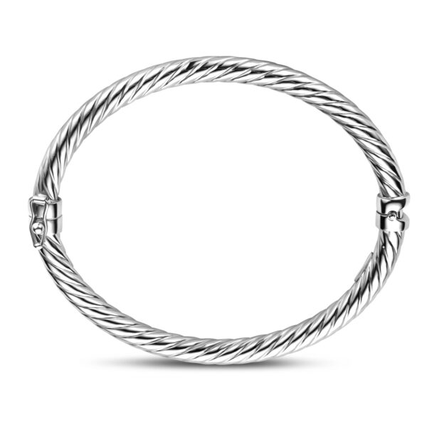 bangle gedraaid 5 mm 60 mm zilver gerhodineerd - Afbeelding 3