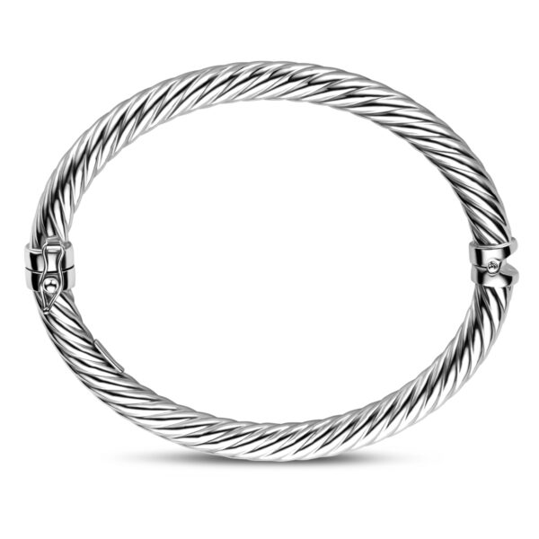 bangle gedraaid 6 mm 60 mm zilver gerhodineerd - Afbeelding 3