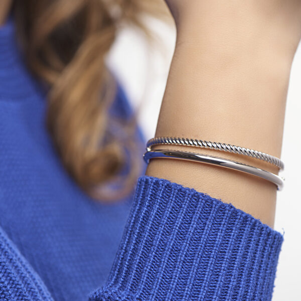 bangle scharnier 4,0 x 60 mm zilver gerhodineerd - Afbeelding 2