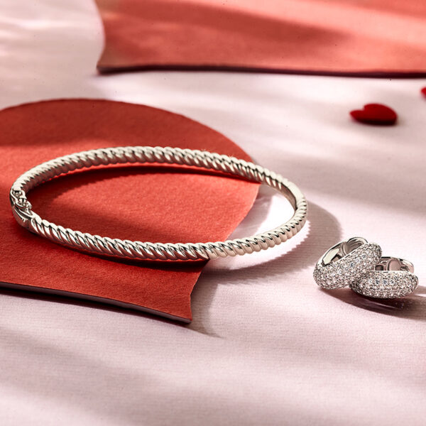 bangle scharnier 4,0 x 60 mm zilver gerhodineerd - Afbeelding 4