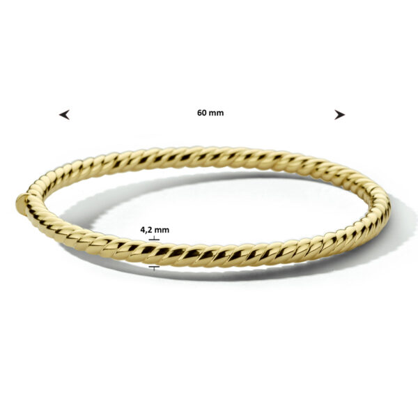 bangle scharnier 4,2 mm 60 mm 14K geelgoud - Afbeelding 2