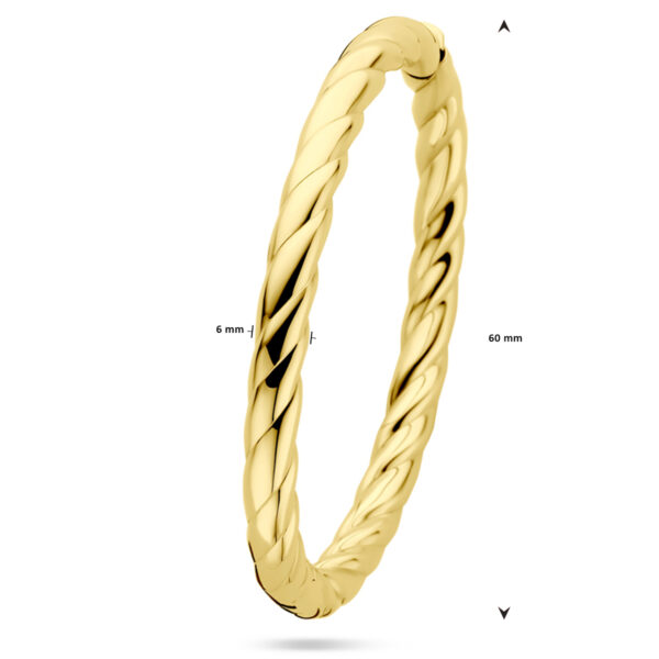 bangle scharnier buis gedraaid 6,0 x 60 mm 14K geelgoud - Afbeelding 4