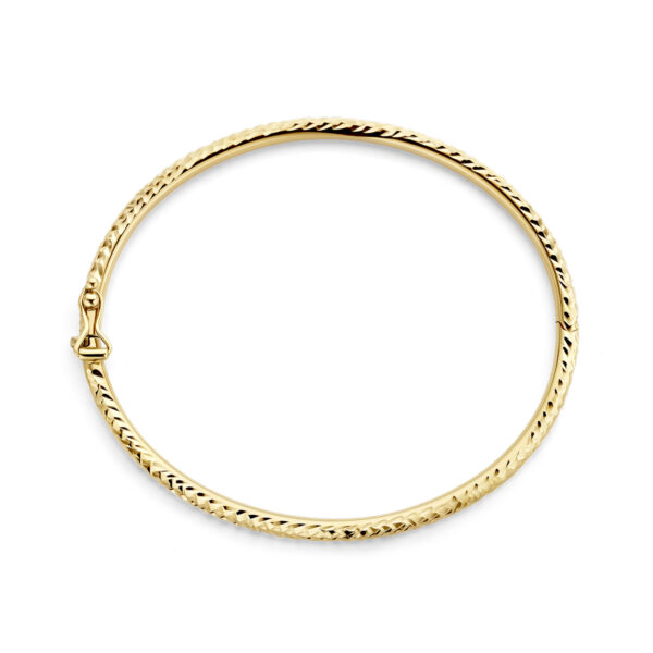 bangle scharnier gediamanteerd 3,0 mm 60 mm 14K geelgoud - Afbeelding 3
