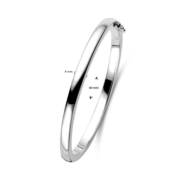 bangle scharnier massief 4 x 60 mm zilver gerhodineerd - Afbeelding 4