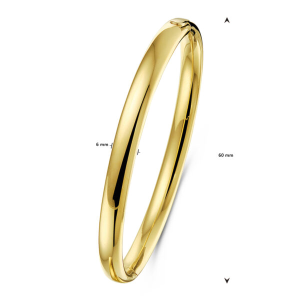 bangle scharnier ovale buis 6 x 60 mm 18K geelgoud - Afbeelding 3