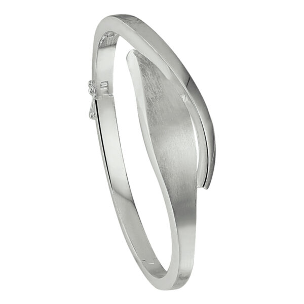 bangle scharnier poli/mat 16 x 60 mm zilver gerhodineerd