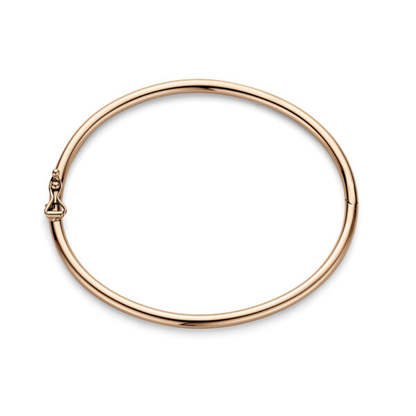 bangle scharnier ronde buis 3 x 60 mm 14K roségoud - Afbeelding 3
