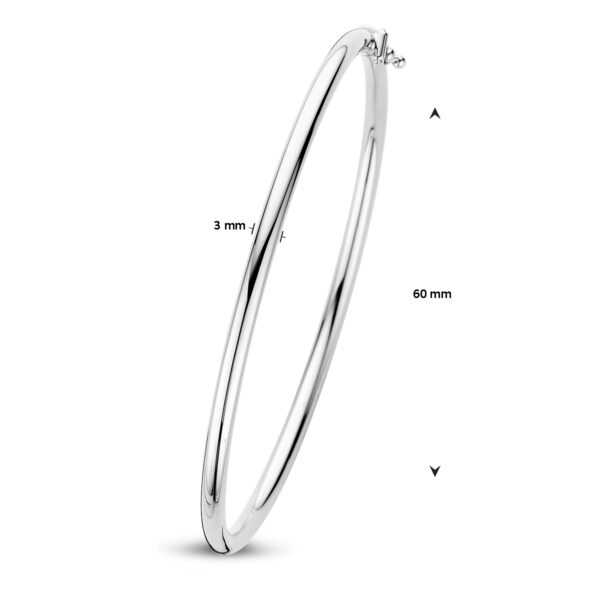 bangle scharnier ronde buis 3 x 60 mm 14K witgoud - Afbeelding 4