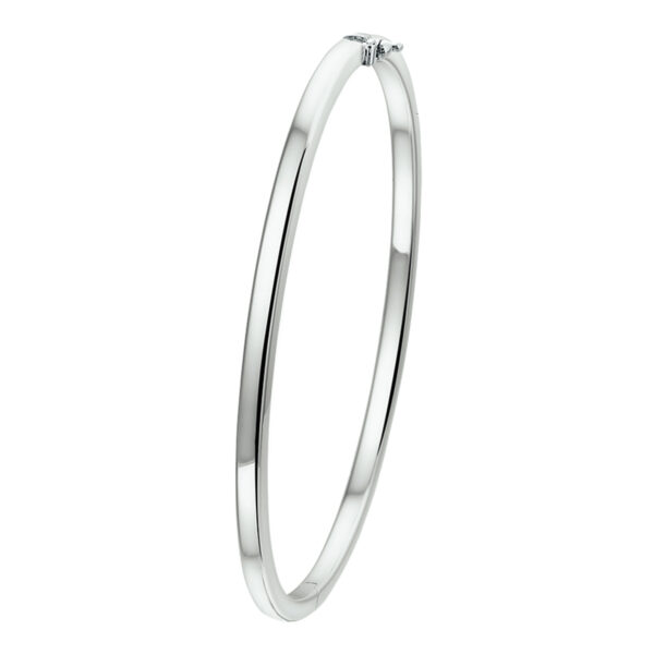 bangle scharnier vlakke buis 3 x 61 mm 14K witgoud