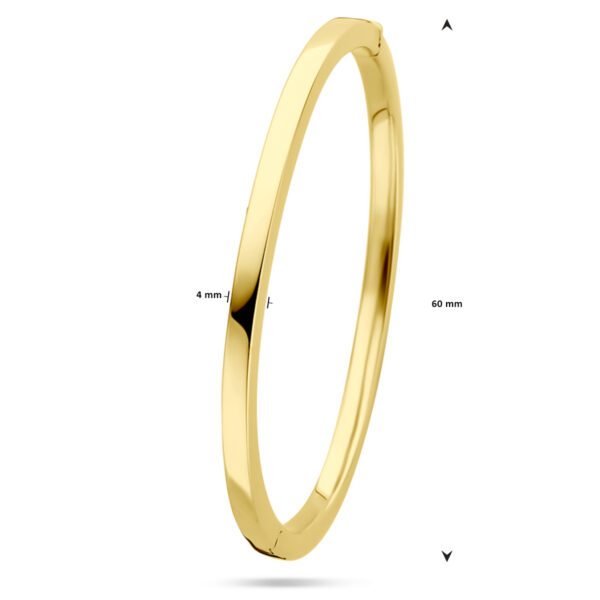 bangle scharnier vlakke buis 4,0 x 60 mm 14K geelgoud - Afbeelding 4