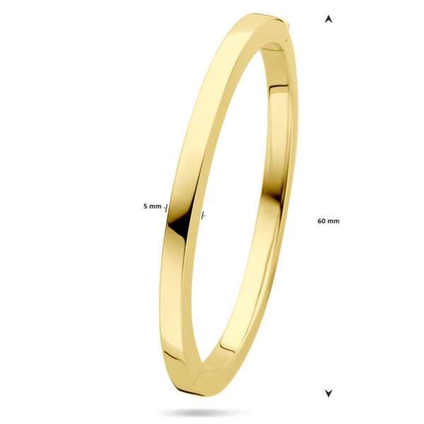 bangle scharnier vlakke buis 5,0 x 60 mm 14K geelgoud - Afbeelding 4