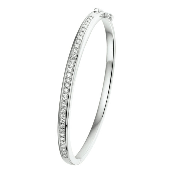 bangle scharnier zirkonia 4,5 x 58 mm zilver gerhodineerd