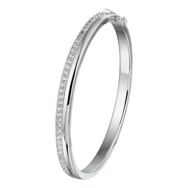 bangle scharnier zirkonia 5,5 x 58,5 mm zilver gerhodineerd