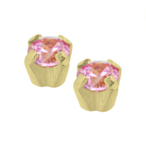 caflon schietknopjes 18 krt. goud roze zirkonia caflon push through systeem