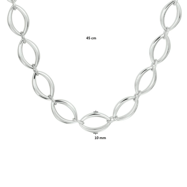 collier 10 mm 45 cm zilver gerhodineerd - Afbeelding 4