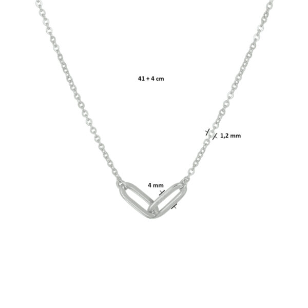 collier 1,2 mm 41 + 4 cm zilver gerhodineerd - Afbeelding 3