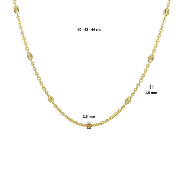 collier 1,5 mm 40 - 42 - 44 cm 14K geelgoud - Afbeelding 4