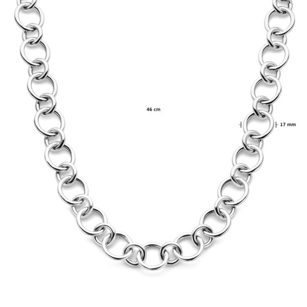 collier 17 mm 46 cm zilver gerhodineerd - Afbeelding 4