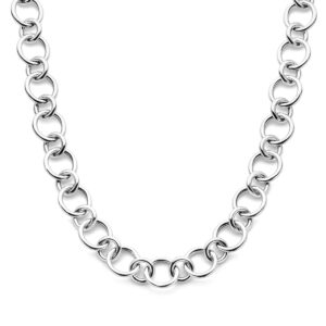 collier 17 mm 46 cm zilver gerhodineerd