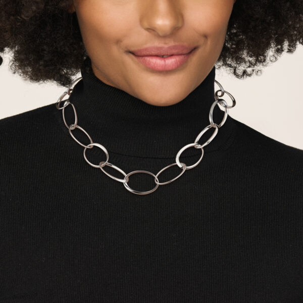 collier 23 mm 48 + 3 cm zilver gerhodineerd - Afbeelding 2
