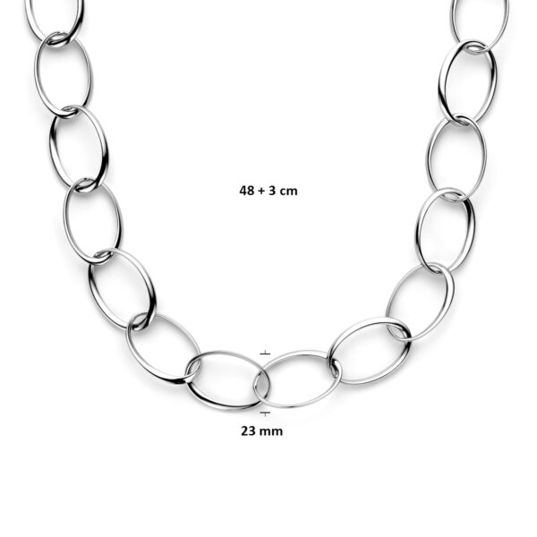 collier 23 mm 48 + 3 cm zilver gerhodineerd - Afbeelding 4