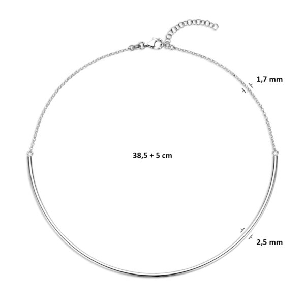 collier 2,5 mm 38,5 + 5 cm zilver gerhodineerd - Afbeelding 4