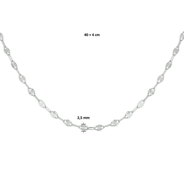 collier 2,5 mm 40 + 4 cm zilver gerhodineerd - Afbeelding 3